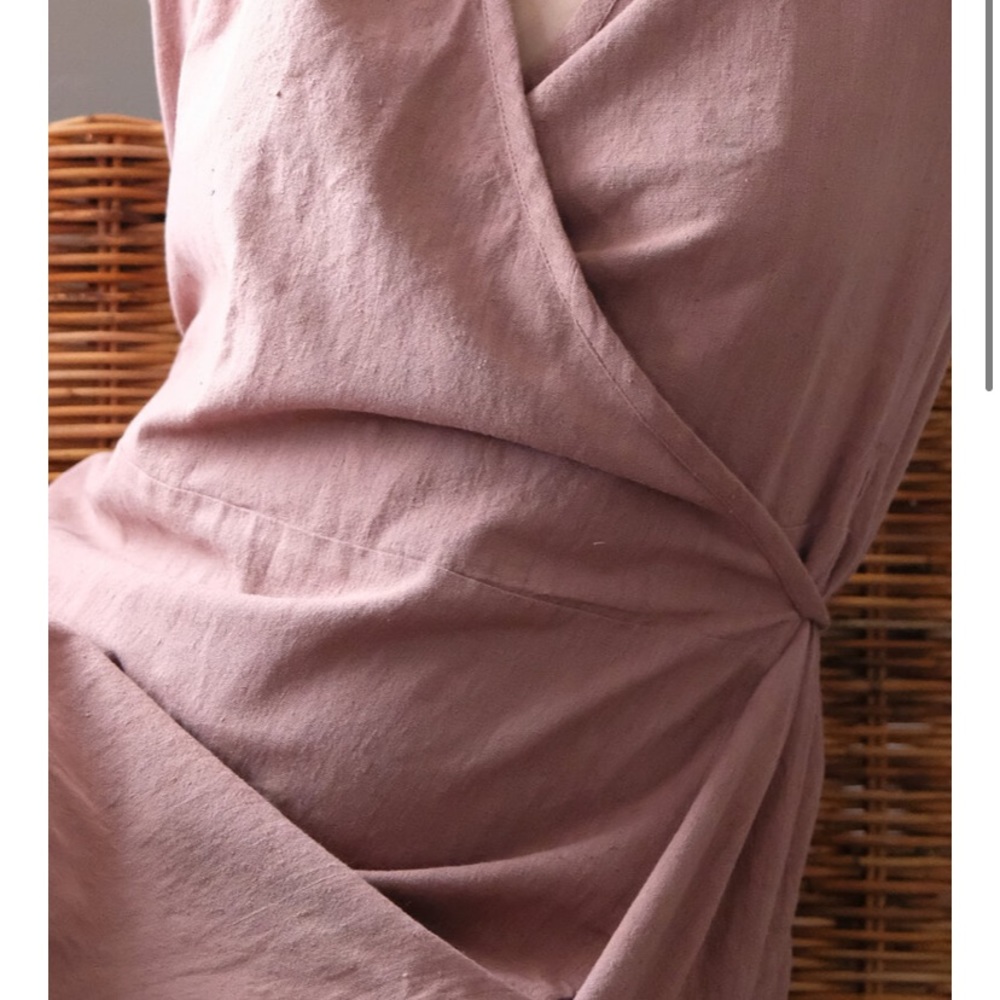 PO-EM Ode wrap dress size museum in Terracotta